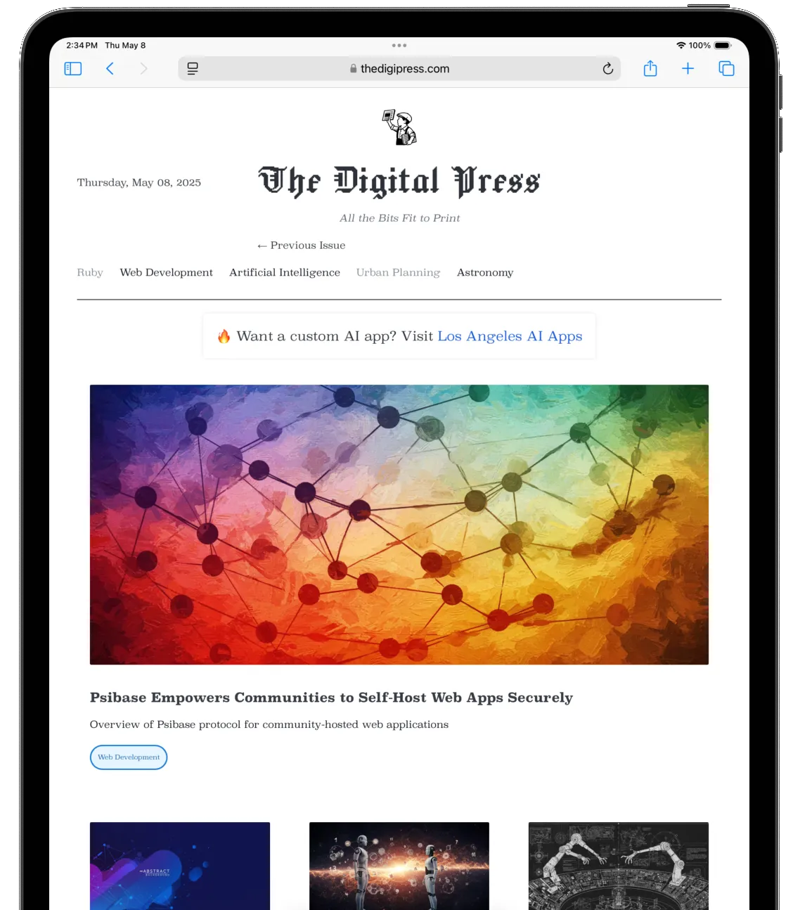 The Digital Press newsletter screenshot
